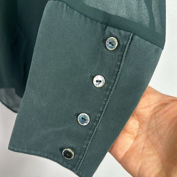 Ted Baker silk trim pleated blouse size 2 Small - Picture 5 of 7